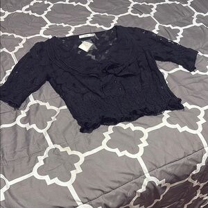 Elegant Black Lace Women's Top